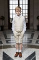 Boys Beige Cotton Linen Shorts Suit - Marvin