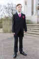 Boys Black Tail Coat Suit with Hot Pink Cravat Set - Ralph