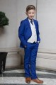 Boys Electric Blue & Ivory Suit with Navy Tie - Bradley