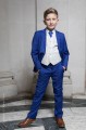 Boys Electric Blue & Ivory Suit with Royal Blue Tie - Bradley