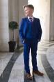 Boys Electric Blue Suit with Purple Tie - Barclay