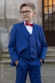 Boys Electric Blue Suit with Red Dickie Bow - Barclay