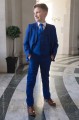 Boys Electric Blue Suit with Royal Blue Tie - Barclay