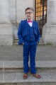 Boys Electric Blue Suit with Hot Pink Dickie Bow - Barclay