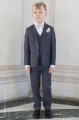 Boys Grey Jacket Suit with Champagne Bow & Hankie - Oscar