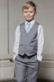 Boys Light Grey Shorts Suit with Sky Blue Tie - Harry