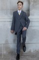 Boys Grey Tail Coat Suit with Gold Tie - Earl