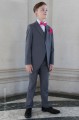 Boys Grey Tail Coat Suit with Hot Pink Dickie Bow Set - Earl
