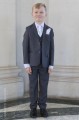 Boys Grey Jacket Suit with White Cravat Set - Oscar