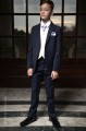 Boys Navy & Ivory Tail Suit with Lilac Cravat Set - Darcy