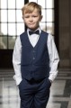 Boys Navy Shorts Suit with Navy Dickie Bow - Leo