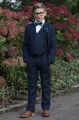 Boys Navy Suit with Forest Green Bow & Hankie - Stanley