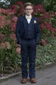 Boys Navy Suit with Gold Bow & Hankie - Stanley