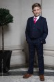 Boys Navy Suit with Hot Pink Tie - Stanley