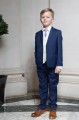 Boys Royal Blue & Ivory Suit with Lilac Tie - Walter