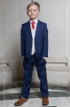 Boys Royal Blue & Ivory Suit with Red Tie - Walter