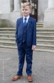 Boys Royal Blue Suit with Navy Cravat Set - George