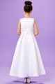 Peridot White Pearl Box Pleat Communion Dress - Style Sinead
