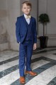 Boys Royal Blue Suit with Gold Bow Tie - George