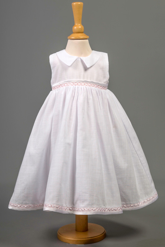 Millie Grace Satin Trim Cotton Flower Girl Dress - Davina