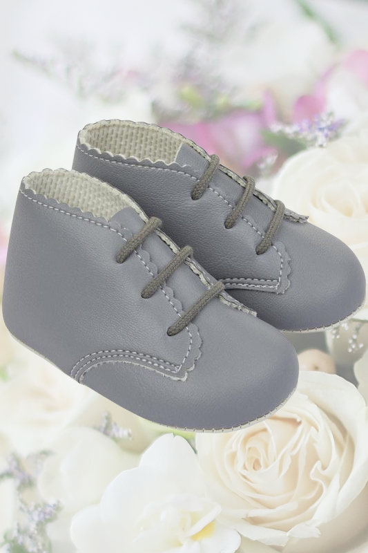 Baby Boys Grey Matt Lace Up Boots by Baypods