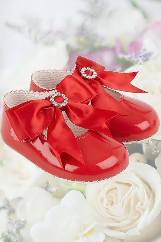 Baby Girls Red Diamant Bow Patent Shoes by Baypods