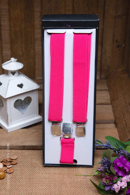 Boys Hot Pink Formal Adjustable Braces in Gift Box