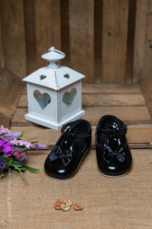 Baby Girls Black Patent T Bar Shoes by Baypods