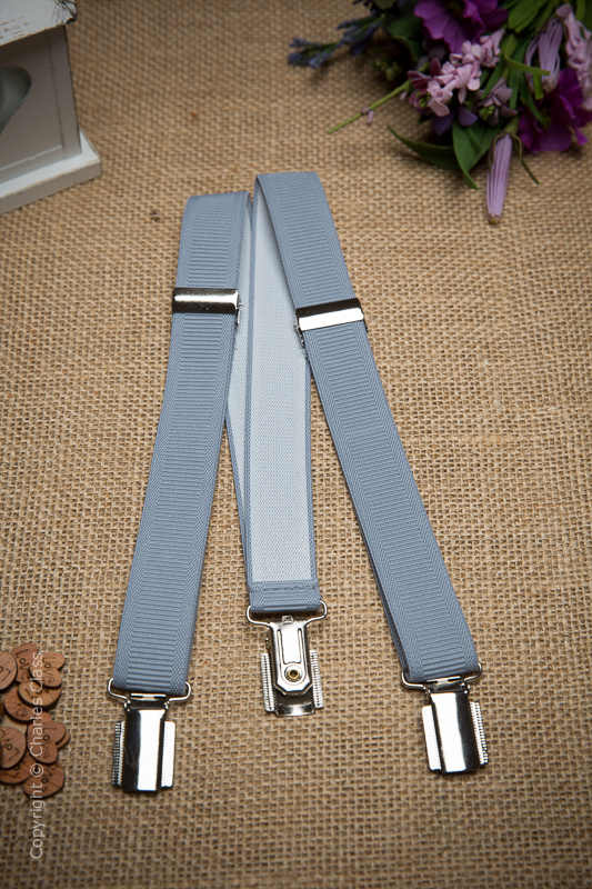Boys Silver Formal Adjustable & Elasticated Braces