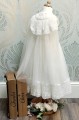 Girls Ivory Organza Lace Dress with Cape - Charlotte