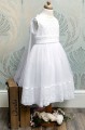 Girls White Organza Lace Dress with Cape - Charlotte