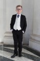 Boys Black & Ivory Suit with Navy Tie - Roland