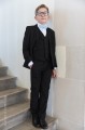 Boys Black Suit with Sky Blue Dickie Bow - Marcus
