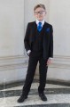Boys Black Suit with Royal Blue Cravat Set - Marcus