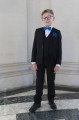 Boys Black Suit with Royal Blue Bow & Hankie - Marcus