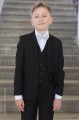 Boys Black Suit with Silver Dickie Bow - Marcus