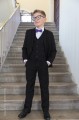 Boys Black Suit with Purple Dickie Bow - Marcus