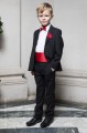 Boys 'Red Tie' Formal Black Dinner Suit - Hamilton