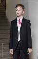Boys Black & Ivory Tail Suit with Hot Pink Tie - Philip