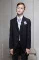 Boys Black & Ivory Tail Suit with Lilac Cravat Set - Philip