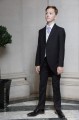 Boys Black & Ivory Tail Suit with Lilac Tie - Philip