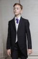 Boys Black & Ivory Tail Suit with Purple Tie - Philip