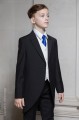 Boys Black & Ivory Tail Suit with Royal Blue Tie - Philip