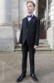 Boys Black Tail Coat Suit with Purple Dickie Bow Set - Ralph