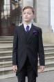 Boys Black Tail Coat Suit with Purple Cravat Set - Ralph