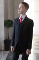 Boys Black Tail Coat Suit with Red Tie - Ralph