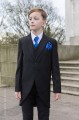 Boys Black Tail Coat Suit with Royal Cravat Set - Ralph