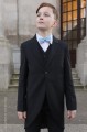 Boys Black Tail Coat Suit with Sky Blue Bow Tie - Ralph