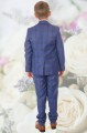 Boys Blue Check Tailored Fit Jacket Suit - Liam