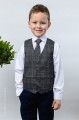 Boys Navy Trouser Suit with Blue Check Tweed Waistcoat - Roman